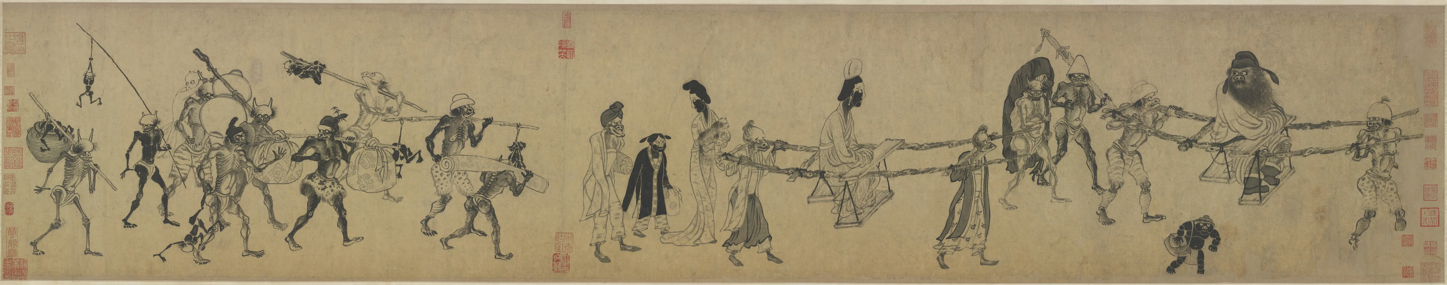 Zhong Kui Traveling - cropped section of the Zhongshan Going on Excursion handscroll, Freer Gallery of Art / Arthur M. Sackler Gallery (after).